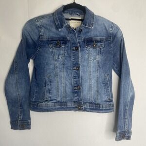 Girls Copper Key Denim Jacket - Size M Blue Great Condition